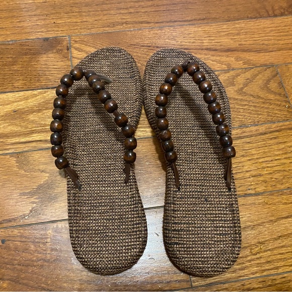Kultura Flip flops | Slippers | size 6 | brown | like new - Picture 2 of 2